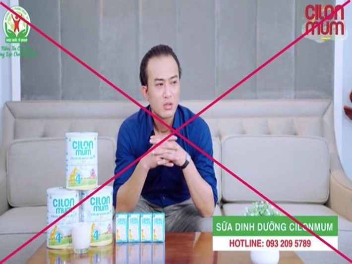 Mới đây, đường dây sản xuất sữa giả cho bà bầu, trẻ sinh non…được Bộ Công an triệt phá. Một trong những loại sữa giả là Cilonmum. Đáng chú ý, Doãn Quốc Đam từng quảng cáo dòng sữa giả này. Ảnh: Tiền Phong.