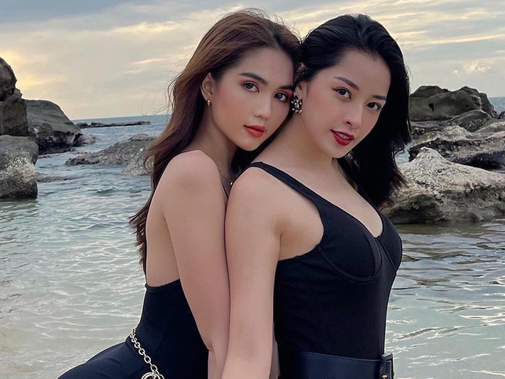 Ngọc Trinh và Chi Pu vừa tung bộ ảnh cùng diện bikini bên bờ biển.