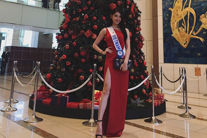 Thùy Dung bị thủy đậu nên không thể tham gia sự kiện của cuộc thi Hoa hậu Quốc tế 2017 vào tối ngày 9/11.