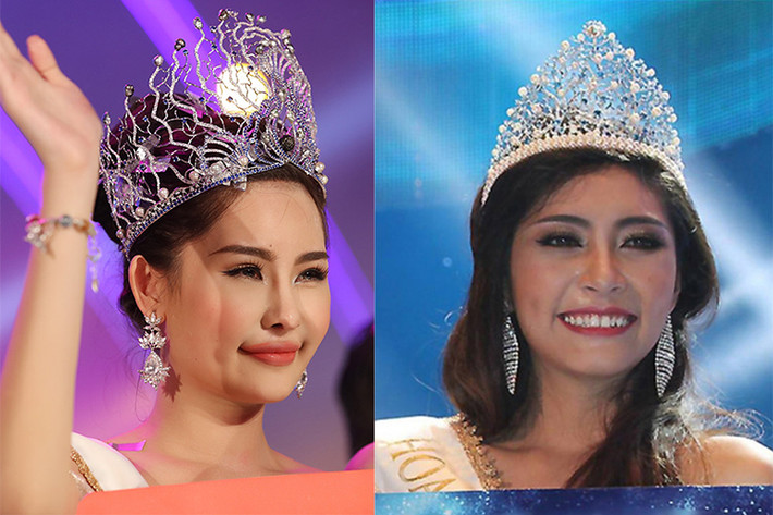 Đăng quang Hoa hậu Đại dương 2017, Lê Âu Ngân Anh bị ném đá về nhan sắc. 3 năm trước, khi giành vương miện Hoa hậu Đại dương, Đặng Thu Thảo cũng bị chê kém sắc. Ảnh: Zing, Gia đình và xã hội