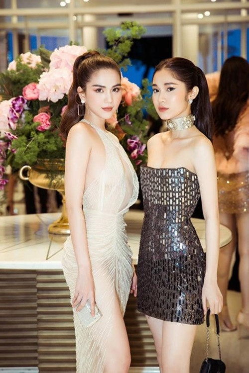 Quỳnh Hương đọ sắc Ngọc Trinh - "gà cưng" một thời của Khắc Tiệp. Ảnh: Gia Đình Việt Nam.