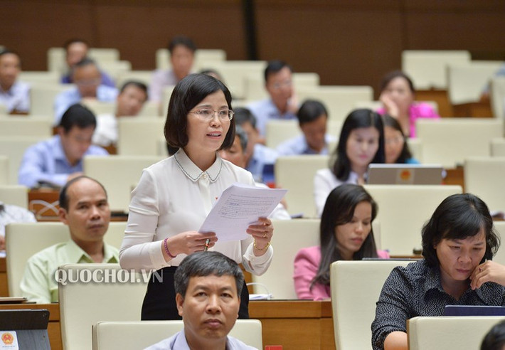 Đại biểu Bùi Thu Hằng (đoàn Hoà Bình): "Đề nghị bổ sung thêm hình thức tước bằng lái xe vĩnh viễn đối với lái xe sử dụng rượu, bia gây tai nạn giao thông nghiêm trọng và hình thức phạt tù không được hưởng án treo trong trường hợp đối với lái xe sử dụng rượu, bia gây tai nạn."