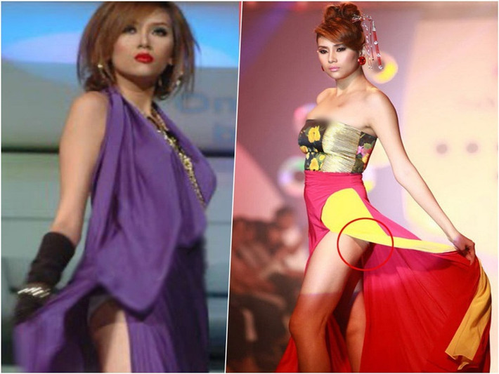 Vì mạnh tay hất tà váy, siêu mẫu Võ Hoàng Yến vô tình hớ hênh vòng 3. Ảnh: Sức khỏe và đời sống