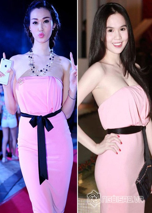 Ngọc Trinh - Khánh My được cho là đối thủ của nhau. Năm 2015, Ngọc Trinh chia sẻ chuyện tình cảm gặp trục trặc vì người thứ ba và đá xéo tình địch là “yêu nhền nhện”. Người thứ ba này được cho là Khánh My. Trước nghi vấn cướp bồ của Ngọc Trinh, Khánh My phủ nhận.