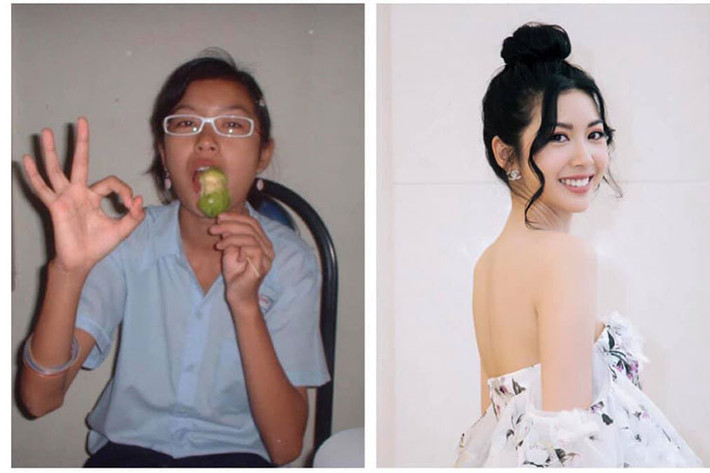 Là một trong số những sao Việt hưởng ứng trào lưu 10 năm, Á hậu Thúy Vân vừa tiết lộ bức ảnh năm 2009 khi còn là một cô học trò nhỏ đeo kính cận.