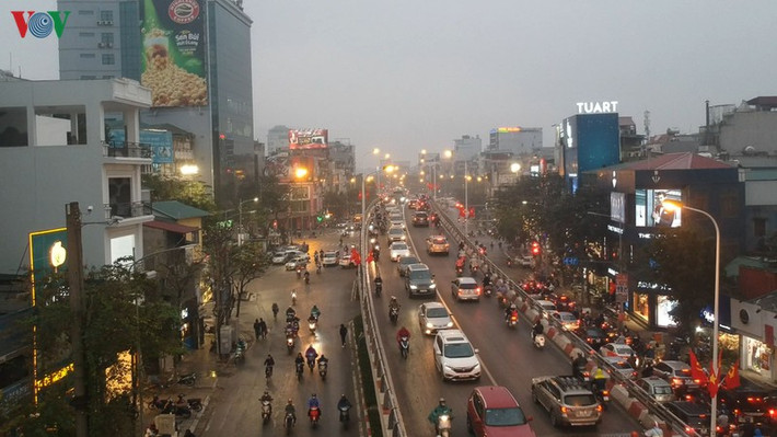 Cầu vượt Trần Khát Chân - Đại Cồ Việt 5h chiều ngày 20/1/2020 (26 tết).