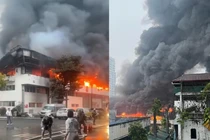 Cháy tại Nhà máy bia Hà Nội, cột khói đen bốc cao hàng chục mét
