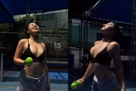 Ăn mặc khó hiểu phơi nắng ở sân pickleball, gái xinh gây chú ý