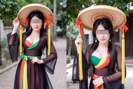 Diện trang phục quan họ Bắc Ninh, hot girl gây tranh cãi