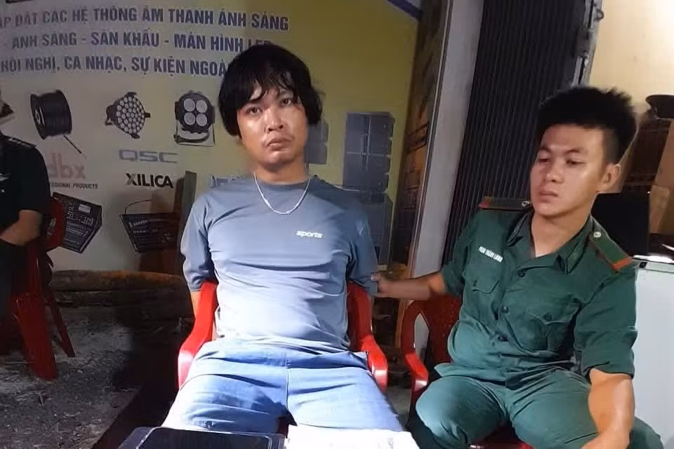 Đối tượng Cao Đình Lâm tại cơ quan chức năng.