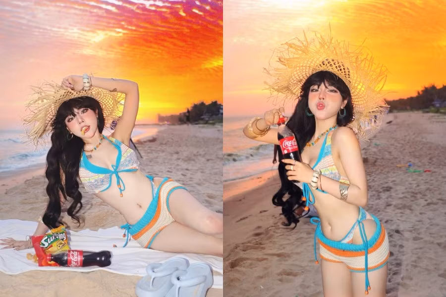 Bảo Khuyên Susan 'đốt cháy' mùa đông với loạt ảnh diện bikini đi biển 