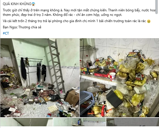 Nam sinh bị chủ trọ tố ra đường là soái ca, về phòng thì bừa bộn như bãi rác