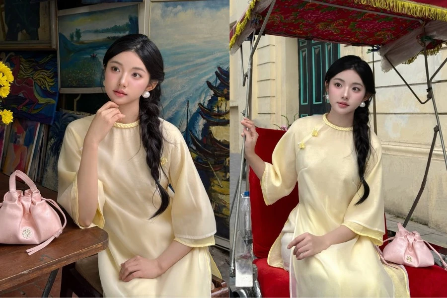 Phải lòng trước nhan sắc ngọt ngào của Quỳnh Trương trong tà áo dài