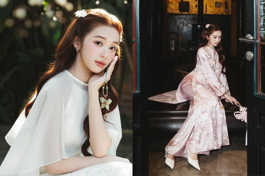 Ngắm 'hot girl Tây Bắc' Karty Chang trong loạt áo dài chào Tết