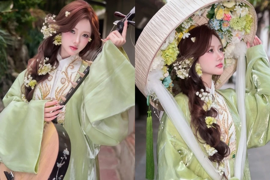 Ngắm bộ ảnh Việt phục 'mười phân vẹn mười' của hot girl triệu fan Diệu Linh.