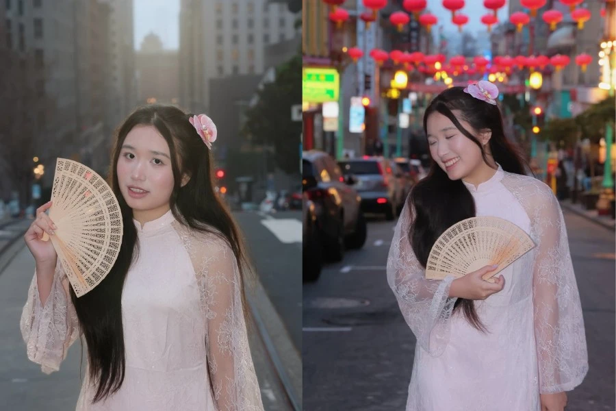 Jenny Huỳnh diện áo dài truyền thống 'chiếm trọn spotlight' trên phố Tây
