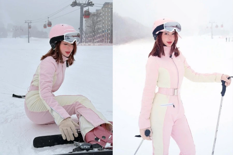 Cựu hot girl Sun HT cuốn hút trong bộ ảnh trượt tuyết cùng hội bạn đình đám