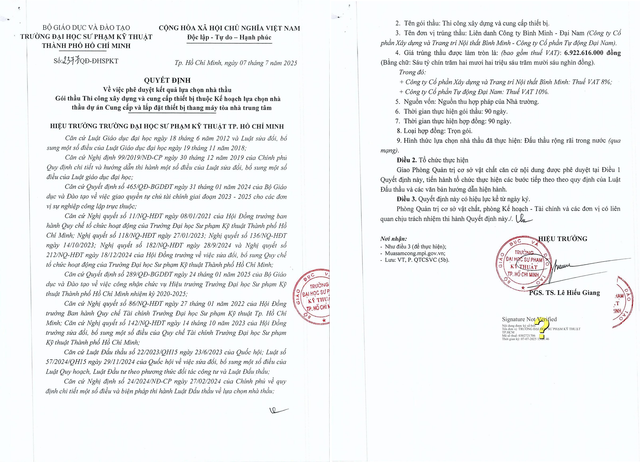 Trích một phần Quyết định số 2377/QĐ-ĐHSPKT. Nguồn MSC. qdinh2377-1.png