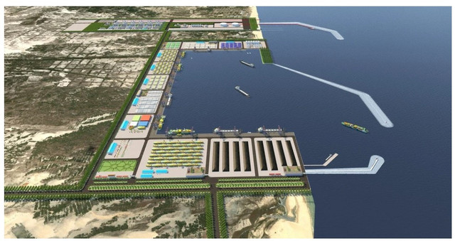 Phối cảnh dự án Trung tâm điện khí LNG Hải Lăng (Quảng Trị) do T&T Group hợp tác cùng các doanh nghiệp lớn của Hàn Quốc. Ảnh: T&T Group. lnghailng.png