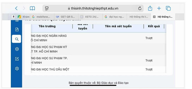 Thí sinh trượt nguyện vọng tại Đại học Ngân hàng TP.HCM dù thừa điểm so với điểm chuẩn. Ảnh: NVCC. thisinh-3.png