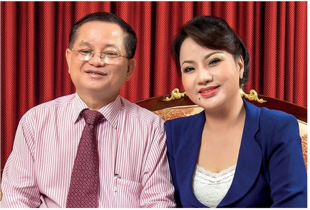 Ông Lê Văn Quang, Tổng giám đốc Tập đoàn thủy sản Minh Phú và vợ Chu Thị Bình, Chủ tịch HĐQT tập đoàn. Ảnh: MPC. vuatom-1.png