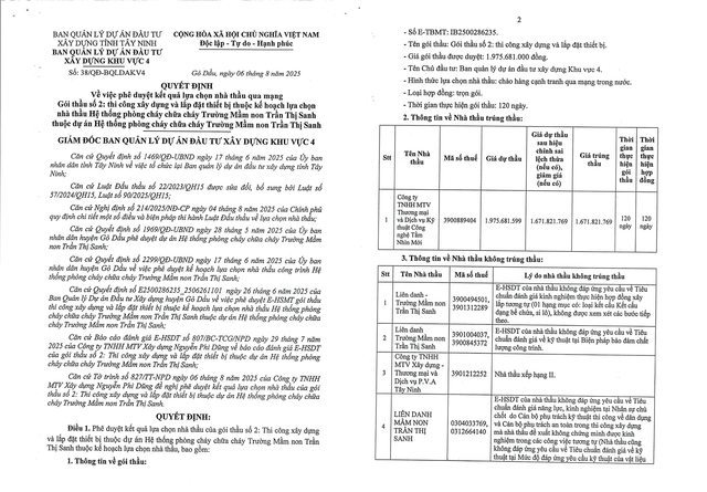 Trích một phần Quyết định số 38/QĐ-BQLDAKV4. Nguồn MSC. qdinh38-2.png