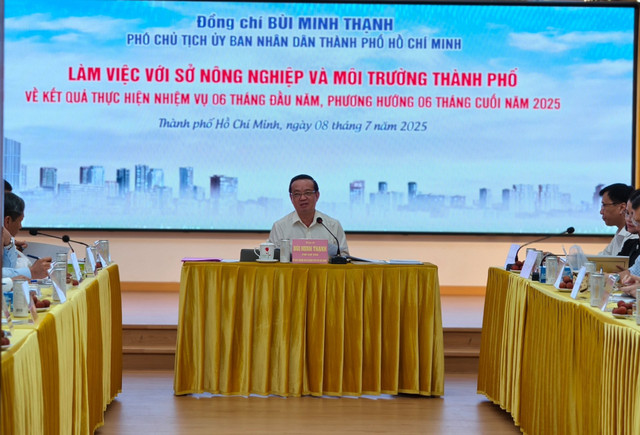 Phó chủ tịch UBND TP.HCM Bùi Minh Thạnh yêu cầu sớm thống nhất phương án sử dụng bảng giá đất cho TP.HCM mới. Ảnh: Q.D ht-1.jpg