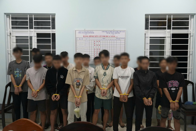 Các đối tượng trong vụ gây rối. Ảnh: Công an Lâm Đồng 1.jpg