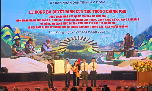 Lãnh đạo tỉnh Lâm Đồng đón nhận Quyết định công nhận Bảo vật quốc gia Đàn đá Đắk Sơn. kto-br_12-9-4.jpg