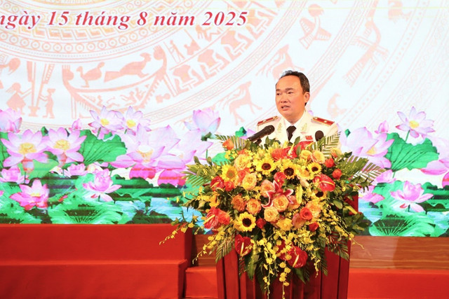 Thiếu tướng Trương Minh Đương – Giám đốc Công an tỉnh Lâm Đồng phát biểu tại buổi lễ. ca4.jpg