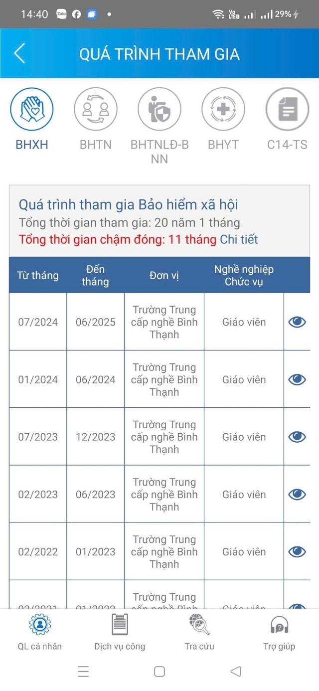 Thông tin về việc chậm đóng BHXH của người lao động Trường Trung cấp Nghề quận Bình Thạnh: Ảnh: NVCC truong-trung-cap-nghe-1-8005-1341jpg.jpg