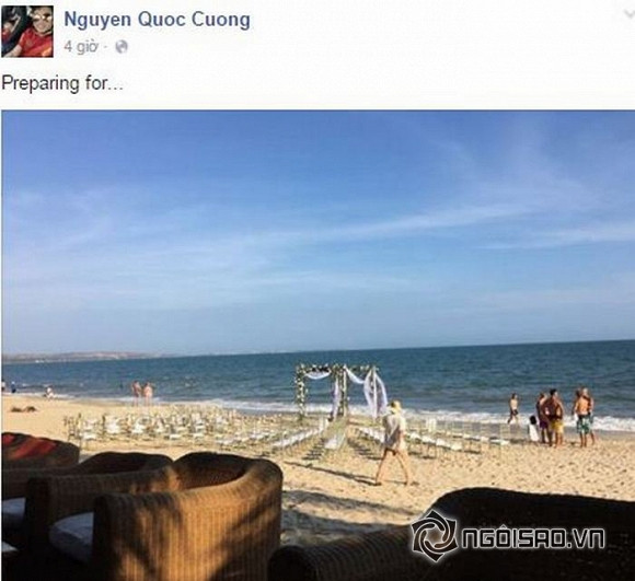 Mới đây, Cường Đô la đã khiến dư luận và người hâm mộ xôn xao khi đăng tải lên trang cá nhân hình ảnh một lễ cưới đang được chuẩn bị ngay trên bãi biển thơ mộng. Anh đăng hình ảnh kèm với dòng chú thích: 'Preparing for...' (Tạm dịch: 'Đang chuẩn bị cho...').