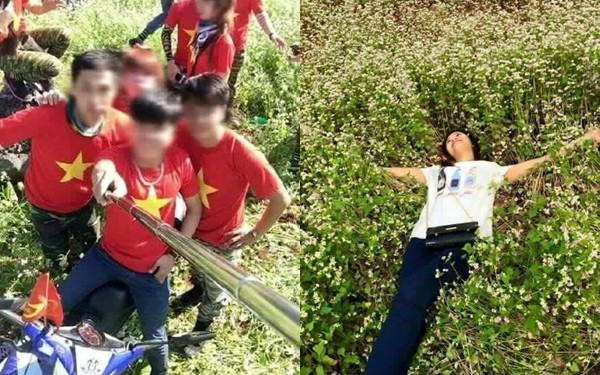 "Chỉ khám chứ đừng phá", "Hãy đi mà chỉ để lại những dấu chân, đừng để lại những vườn hoa giập nát"... đó là những lời nhắn mà cộng đồng giới trẻ nói chung và những bạn trẻ đam mê phượt nhưng vẫn đề cao ý thức của bản thân nói riêng, dành cho những người thiếu ý thức, sẵn sàng giẫm đạp lên hoa để chụp ảnh. Dù không trực tiếp gây nguy hại cho ai nhưng những hành động đó thể hiện sự ích kỷ, vô ý thức, thiếu suy nghĩ của một bộ phận thanh niên thời đại mới.