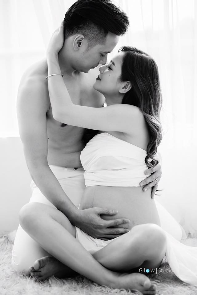 Trong giai đoạn bầu bí, Thu Hương cũng được ông xã quan tâm và cưng chiều nên tinh thần cũng được thoải mái.