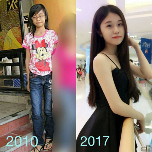 Chia sẻ ảnh “ dậy thì thành công” là trào lưu nổi rần rần trong giới trẻ Việt gần đây. Bên cạnh hình ảnh xinh đẹp, lộng lẫy của hiện tại, các cô gái không ngần ngại đăng ảnh thời còn xấu xí, đen nhẻm. Sự khác biệt lớn về nhan sắc trước và sau khi “dậy thì" chính là điểm thú vị của trào lưu này. Chỉ cần gõ dòng hashtag #daythithanhcong, có thể thấy hàng loạt bức ảnh “vịt hóa thiên nga” của các cô gái. Trong số đó, hình ảnh trước và sau 7 năm của một nữ sinh 19 tuổi được chia sẻ nhiều hơn cả. Tự ghép hình rồi đăng tải lên Facebook cá nhân, hình ảnh dậy thì thành công của Lê Trang (sinh năm 1998, Tuyên Quang, hiện là sinh viên một trường đại học tại TP.HCM) được nhiều Fanpage lớn đăng tải lại.