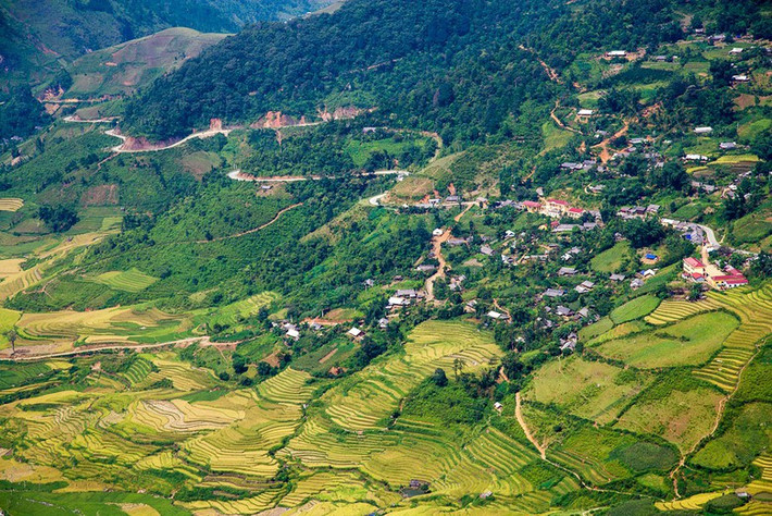 Ngoài những thửa ruộng bậc thang trải dài miên man, nằm bên cung đường đèo quanh co của Khau Phạ còn cả những cánh rừng già mang đậm nét nguyên sơ lưu giữ được nhiều loại động thực vật quý hiếm. Ảnh: Hoang Giang Hai (Flickr).