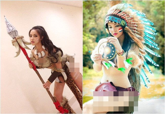 Anna đọ vẻ gợi cảm với hot girl thổ dân Hứa Phạm Linda 16 tuổi ở Việt Nam.