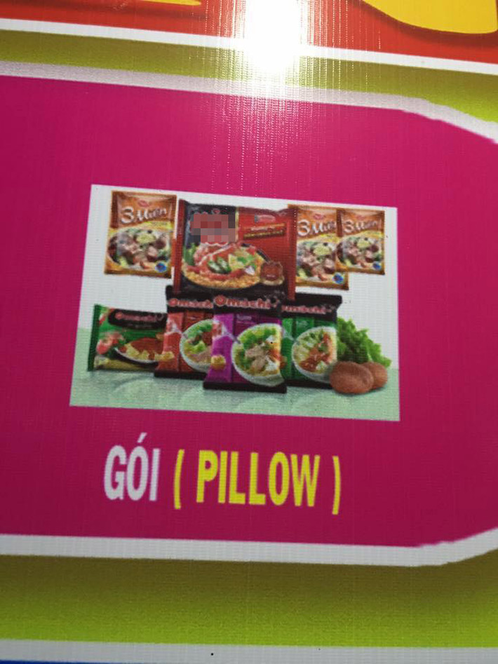 Mì gói khi gõ không dấu Google dịch sang tiếng Anh sẽ thành "gối" tức là "pillow".