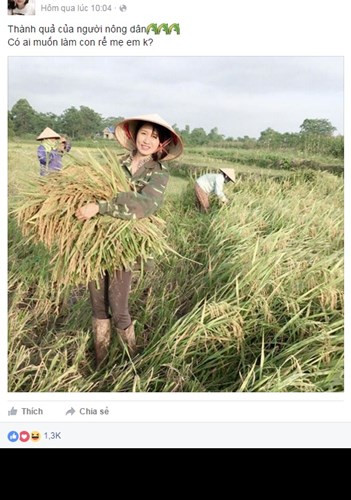 Đang làm nhân viên một ngân hàng ở thành phố Thái Nguyên, Trần Thị Tâm tranh thủ thời gian rảnh cuối tuần trở về nhà bố mẹ đẻ cách nơi ở hiện tại khoảng 10km để phụ giúp công việc đồng áng. Đăng bức ảnh khoe vẻ rạng rỡ, khuôn mặt xinh xắn khi đang làm đồng cùng dòng mô tả: “Có ai muốn làm con rể mẹ em không”, Trần Thị Tâm bỗng chốc trở thành một “hot girl” vừa xinh vừa đảm trong mắt nhiều dân mạng.