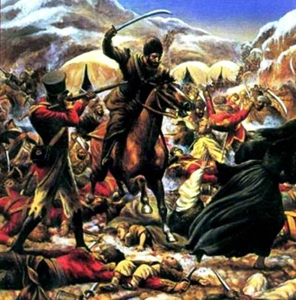 Vụ thảm sát đạo quân của Elphinstone xảy ra trong cuộc chiến tranh Anh - Afghanistan lần thứ nhất (1839-1842) khi thiếu tướng Sir Willian Elphinstone dẫn dắt quân đội và thường dân châu Âu, Ấn Độ từ Kabul trở lại đơn vị đồn trú của Anh tại Jalalabad. Ngay sau khi quân Anh bắt đầu hành quân trên những ngọn núi bị tuyết quét qua, họ bị rượt đuổi và tàn sát không thương tiếc. Trong số hơn 16.000 binh sĩ, chỉ một người đàn ông châu Âu duy nhất tên William Brydon may mắn thoát nạn.