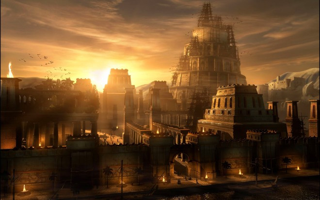 4. Babylon: Babylon từng là một thành phố giàu có, hiện đại và quyền lực dưới sự trị vì của vua Nebuchadnezzar. Thành phố Babylon rất rộng lớn, với một bức tường gạch dày bao quanh cùng 250 tòa tháp cao tới gần 140 m. Thành phố có hào bao quanh và có sông Euphrates chảy ngang qua, đem lại nước sinh hoạt cho cư dân thành phố. Người Babylon còn nổi tiếng với nghệ thuật chế tác vàng: thành phố từng có tượng thần Ba’al bằng vàng, một chiếc bàn làm từ gần 23.000 kg vàng, một tượng sư tử và tượng hình người cũng bằng vàng. Ngoài ra, cung điện của vua Nebuchadnezzar được mô tả là vô cùng tráng lệ. Đây là một trong những cung điện lộng lẫy nhất từng được xây dựng.