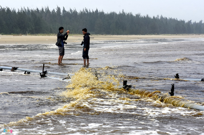"Ngày hè nước biển màu xanh ngọc bích nhưng không hiểu sao những ngày gần đây lại chuyển màu đen đặc như cà phê. Tôi nghĩ nhà máy hay tàu hàng hoạt động ở Khu kinh tế Dung Quất hoặc Chu Lai xả thải xuống biển thì mới xảy ra hiện tượng bất thường như vậy", bà Hạnh nói.