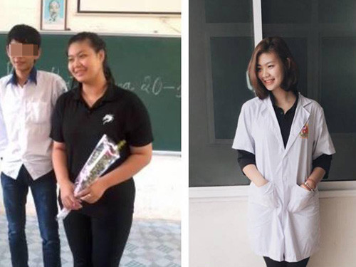 Vào trang cá nhân của cô nữ sinh ngành Y, chưa kịp hết ngẩn ngơ trước bức ảnh đại diện xinh đẹp đã phải “hốt hoảng” khi kéo sang tấm hình tiếp theo: một cô gái sồ sề, cả mặt lẫn người đều núc ních thịt… Tự tay ghép hai bức hình đó với nhau, cô gái Vĩnh Phúc cười: “Than ôi! Thời đó nay còn đâu”.
