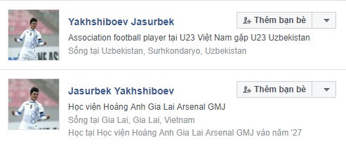 Trước nhu cầu tìm kiếm trang cá nhân của nam cầu thủ Uzbekistan, một số Facebook giả đã được lập ra với thông tin không đúng về anh.