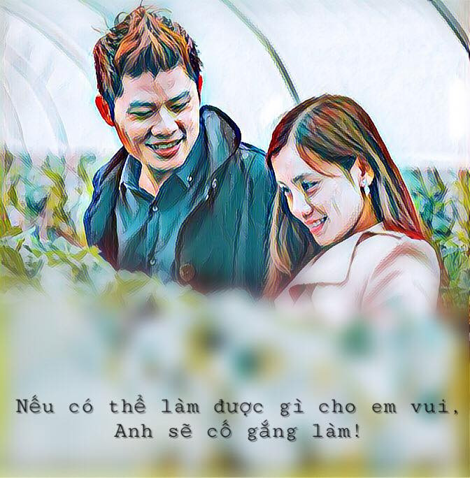 "Nói chung là chuyện gì cũng phải từ từ, chuyện gì cũng phải học, học thì cũng có lúc thuộc, có lúc quên. Nhưng quan trọng nhất là anh yêu em, và anh sẽ vẫn cố gắng học tiếp, cố gắng làm cho em vui nhiều hơn, cố gắng giúp em thực hiện được ước mơ của em, và làm cho em hạnh phúc hơn khi phải sống với anh - một người không tốt như "thiên thần".
