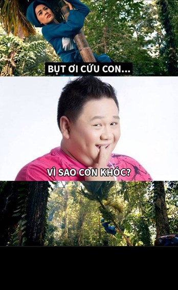 Gương mặt biểu cảm xuất thần của nàng Tấm - Hạ Vy lúc ngã cau đã trở thành chủ đề chế ảnh rầm rộ trong vài ngày qua. Trong giây phút hiểm nguy, nàng Tấm đã cầu cứu ông Bụt và ngay lập tức ông Bụt Minh Béo đã bay từ nhà giam tại Mỹ về để giúp đỡ. Được biết, sở dĩ dân mạng ghép được tấm ảnh này là do trước đó Minh Béo đã từng có vai diễn hóa thân thành ông Bụt.