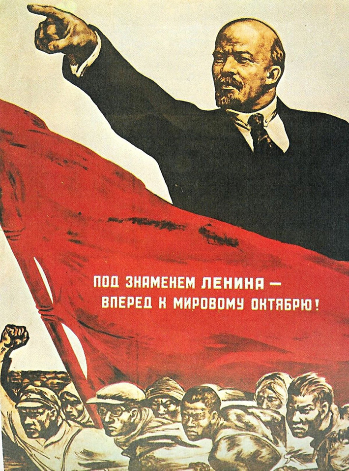 “Tiến lên cách mạng thế giới dưới ngọn cờ của Lenin”. (Ảnh tư liệu)