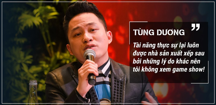 Tùng Dương cũng từng ngồi ghế nóng cuộc thi âm nhạc nhưng anh khẳng định nhà sản xuất luôn có sự xếp đặt, sử dụng chiêu trò và scandal. “Kết quả từ các game show, tài năng thực sự lại luôn bị xếp sau bởi những lý do khác, khiến kết quả cuộc thi không thuyết phục được khán giả”.