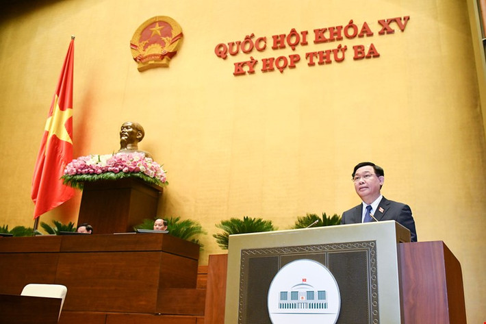 Chủ tịch Quốc hội Vương Đình Huệ phát biểu khai mạc Kỳ họp.