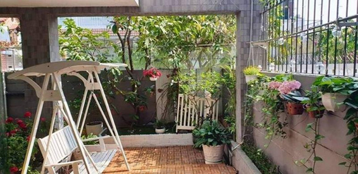 Bao quan căn nhà là những hàng cây rợm bóng.